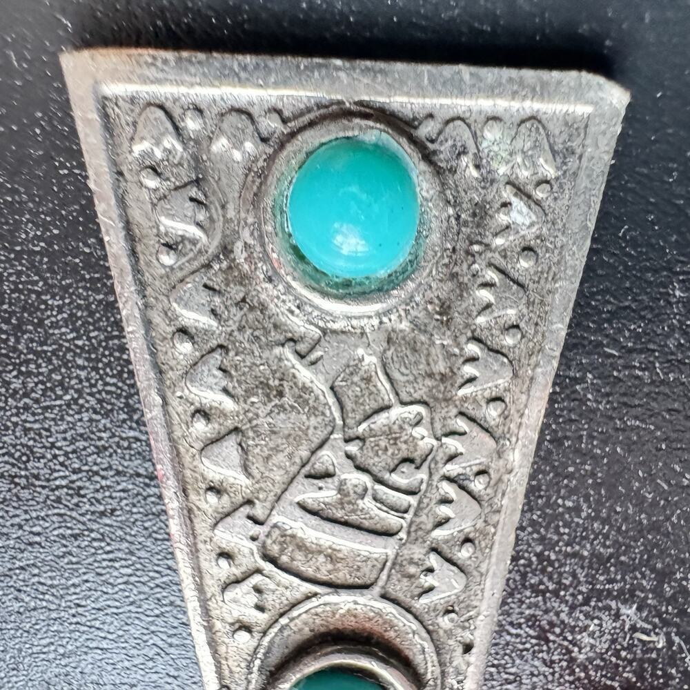 Egyptian Ankh Scarab Pendant Large Cross Silver Plated - Picture 4 of 5